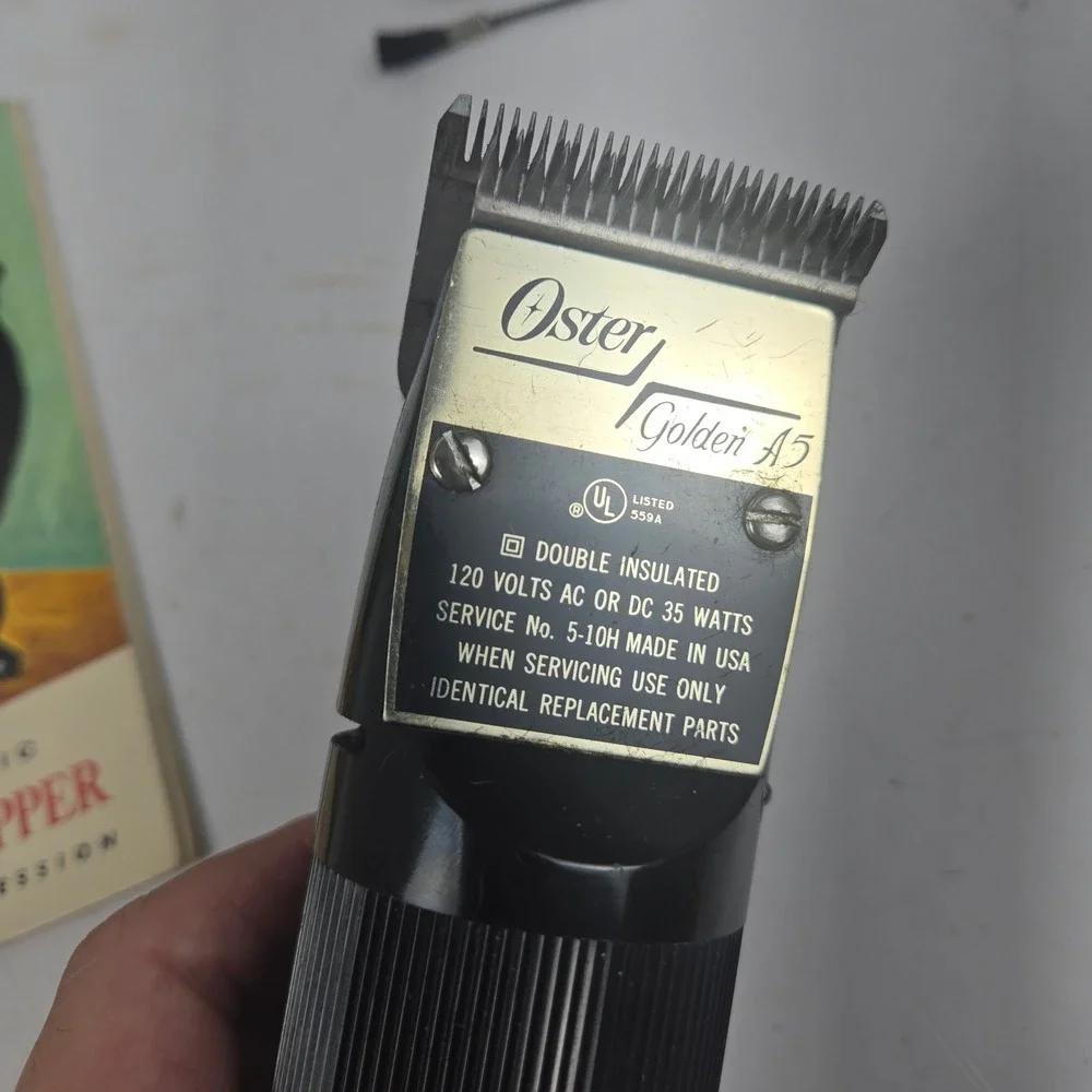 Vtg Oster Golden A5 Animal Clipper Professional Electric Dog Grooming + Extras
